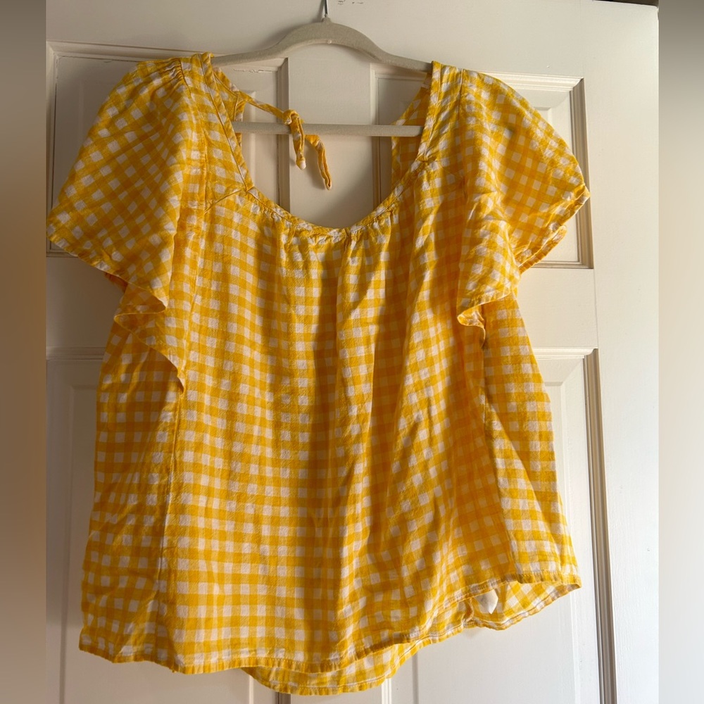 Old Navy cotton yellow checked shirt